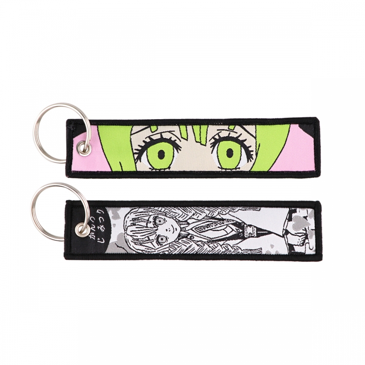 Demon Slayer Kimets Double sided color woven label keychain with thickened hanging rope 13x3cm 10G price for 5 pcs