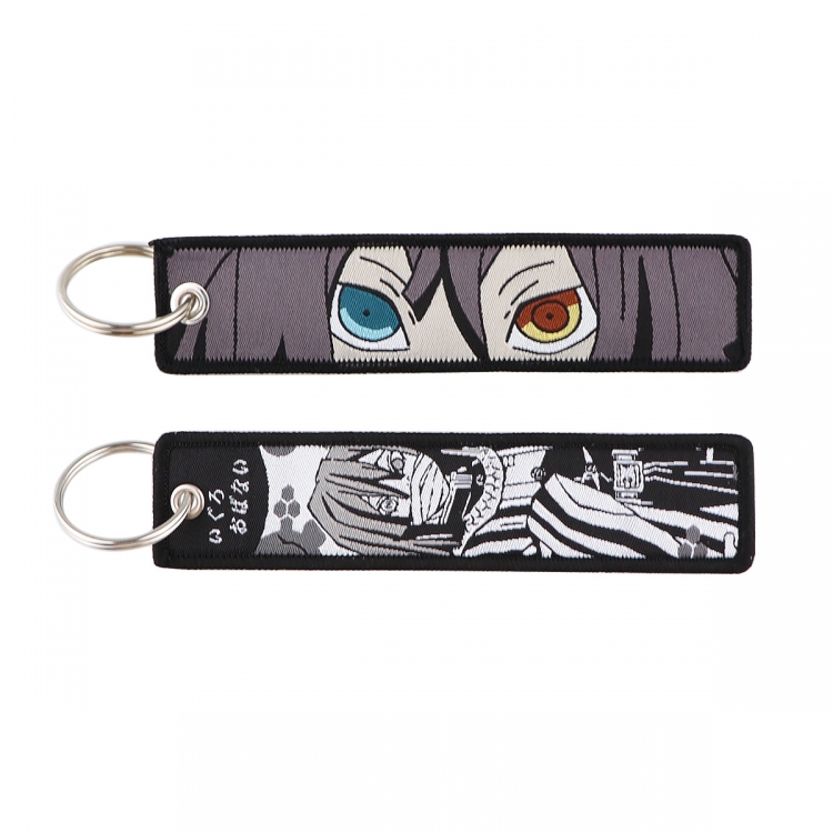 Demon Slayer Kimets Double sided color woven label keychain with thickened hanging rope 13x3cm 10G price for 5 pcs