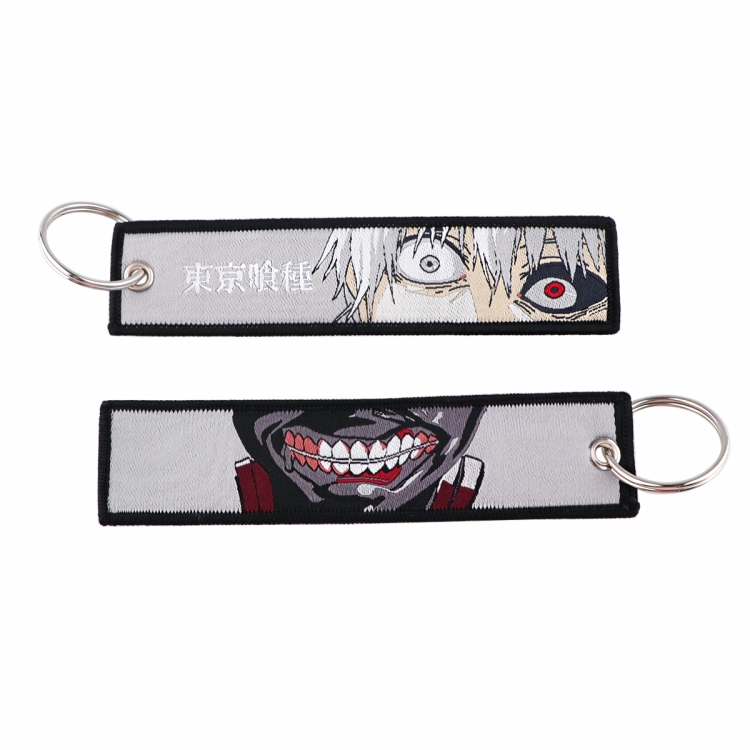 Black Clover Double sided color woven label keychain with thickened hanging rope 13x3cm 10G price for 5 pcs