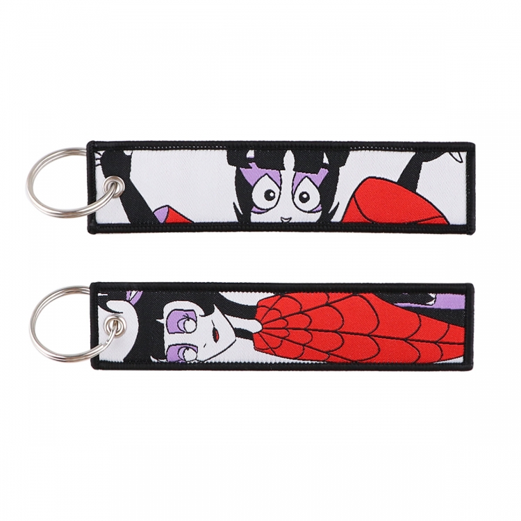 Skeleton Jack Double sided color woven label keychain with thickened hanging rope 13x3cm 10G price for 5 pcs
