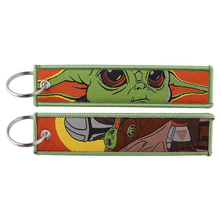 Star Wars Double sided color woven label keychain with thickened hanging rope 13x3cm 10G price for 5 pcs