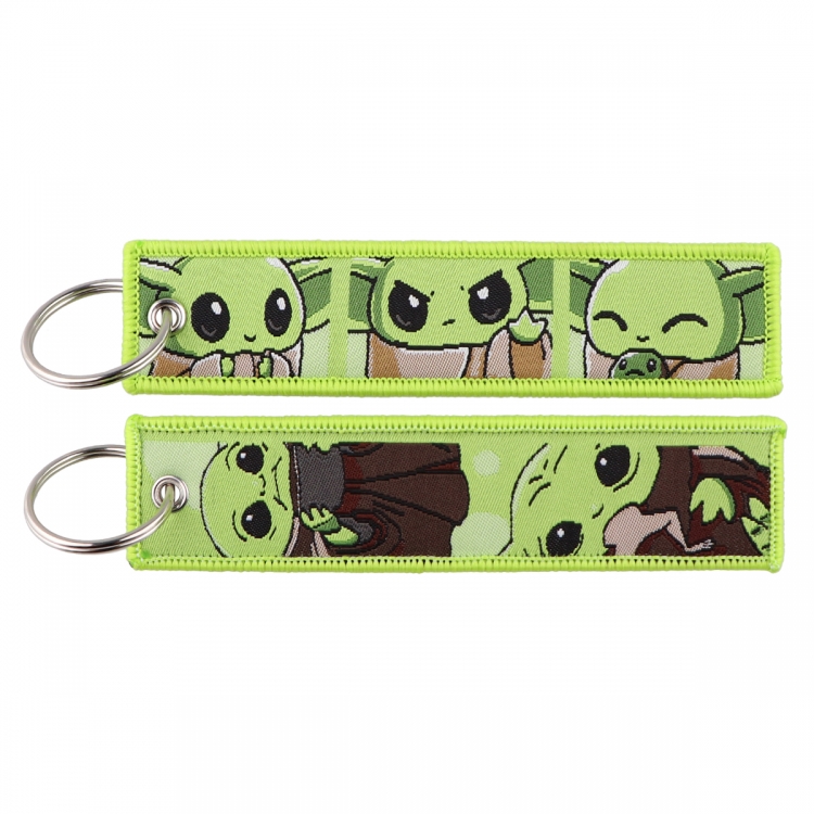 Star Wars Double sided color woven label keychain with thickened hanging rope 13x3cm 10G price for 5 pcs