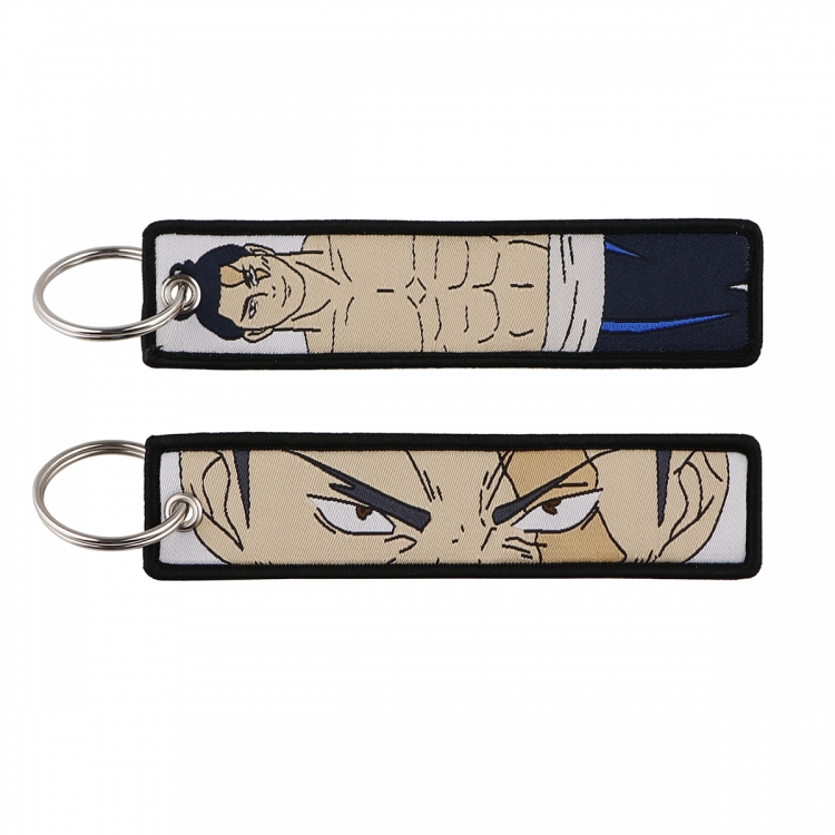 Jujutsu Kaisen Double sided color woven label keychain with thickened hanging rope 13x3cm 10G price for 5 pcs