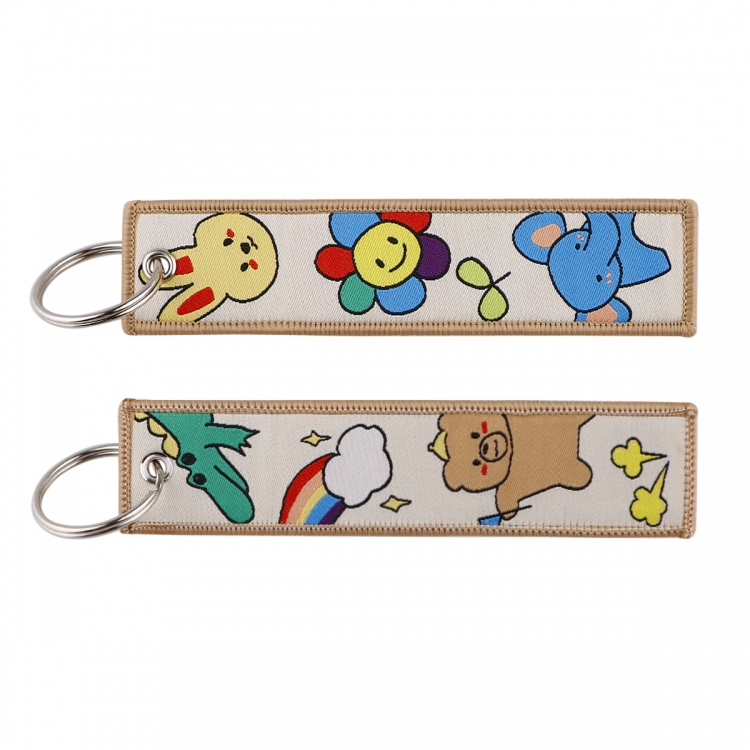 Doctor's Pills Double sided color woven label keychain with thickened hanging rope 13x3cm 10G price for 5 pcs