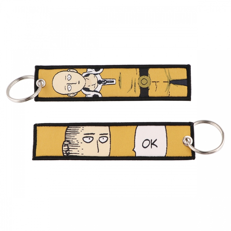 One Punch Man Double sided color woven label keychain with thickened hanging rope 13x3cm 10G price for 5 pcs