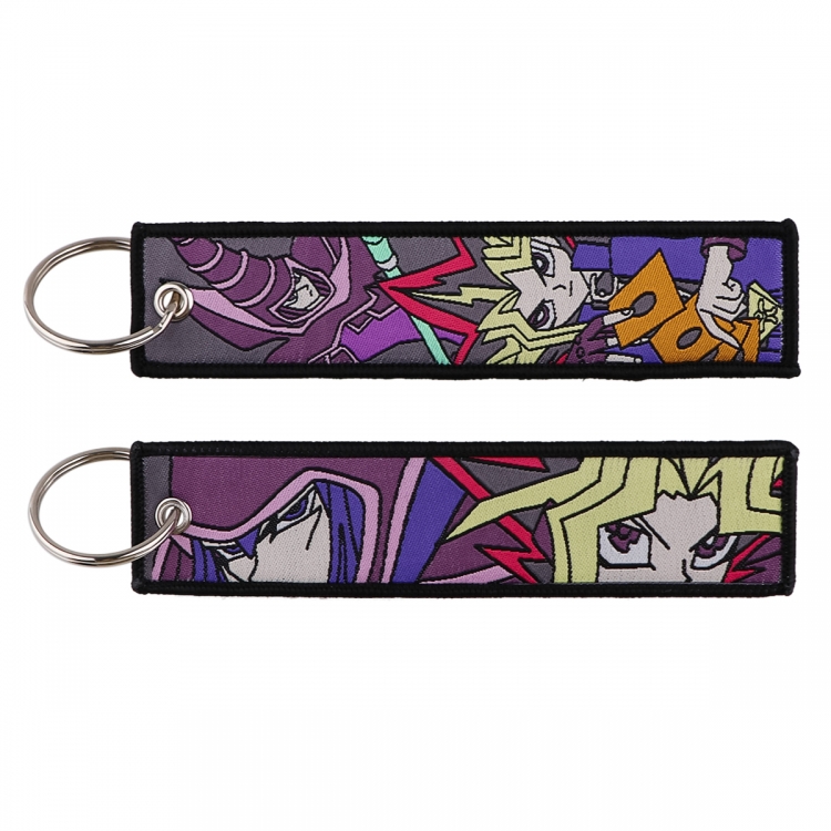 Yugioh Double sided color woven label keychain with thickened hanging rope 13x3cm 10G price for 5 pcs