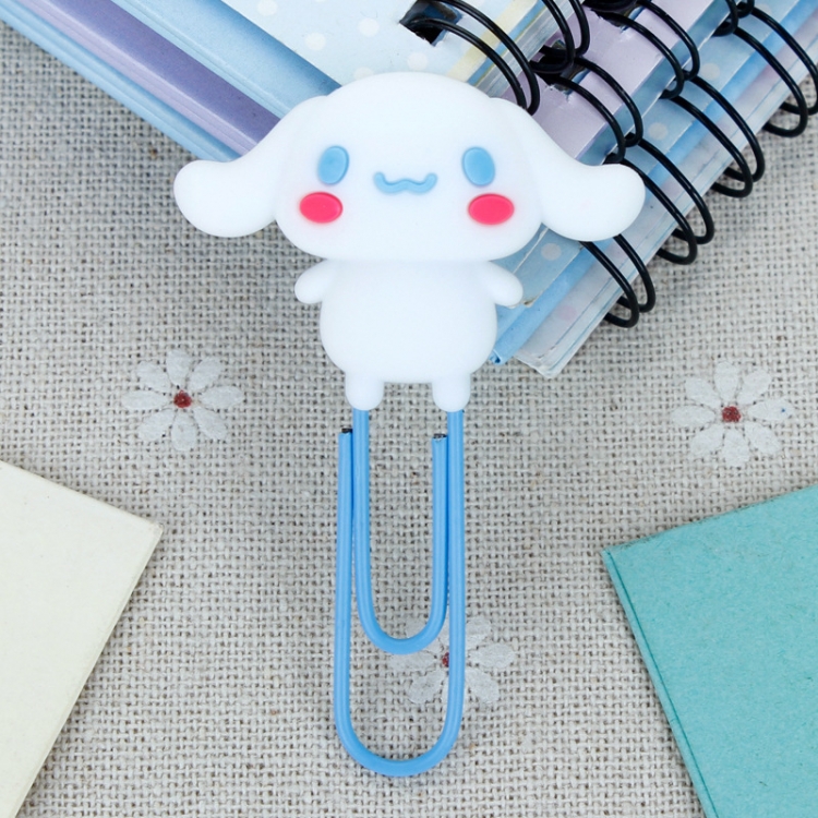 Cinnamoroll U-shaped PVC soft rubber bookmark metal clip stationery colored paper clip price for 20 pcs