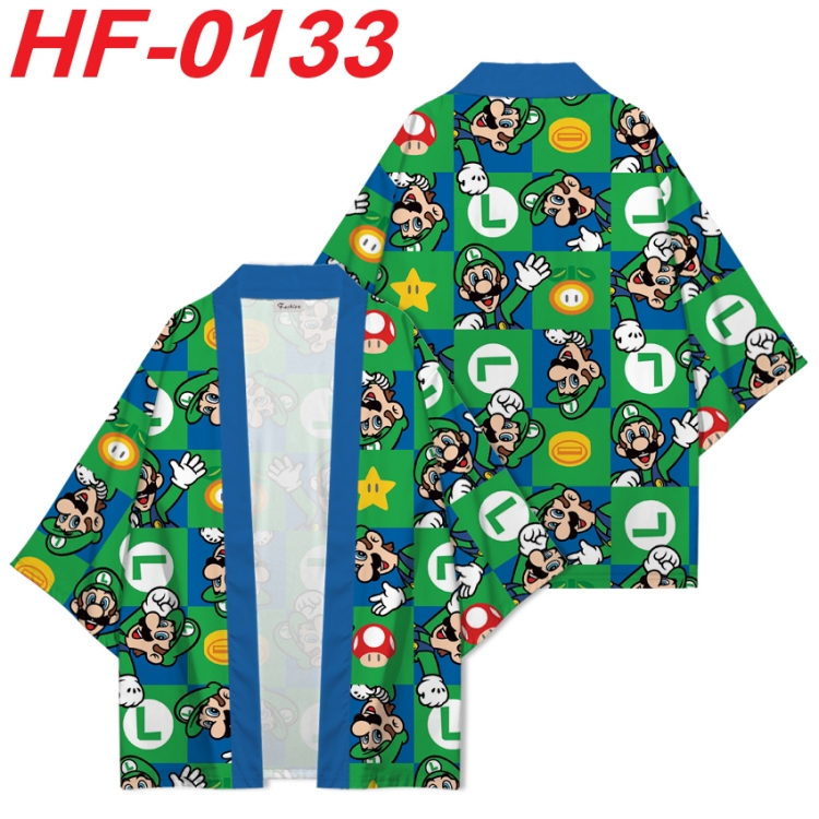Super Mario Anime digital printed French velvet kimono top from S to 4XL HF-0133