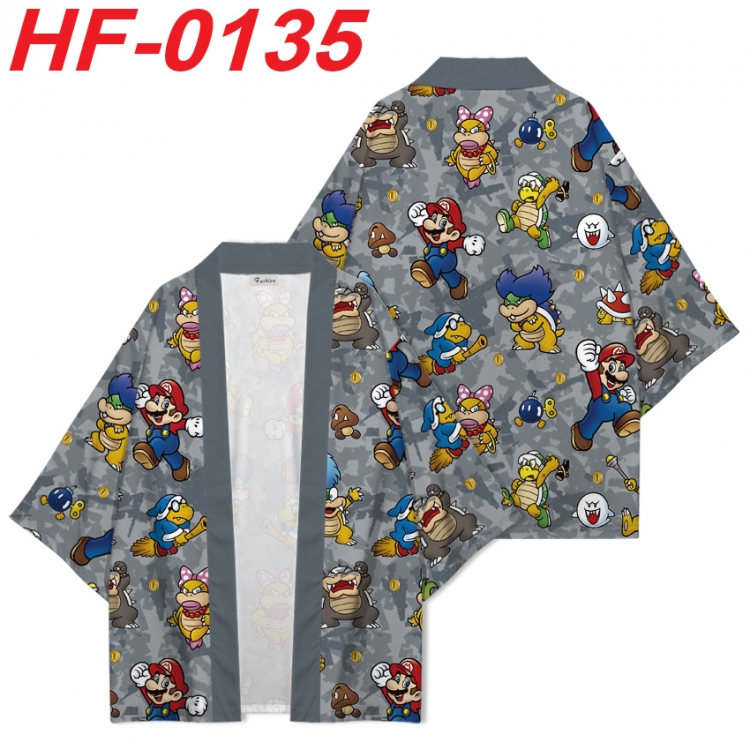 Super Mario Anime digital printed French velvet kimono top from S to 4XL  HF-0135