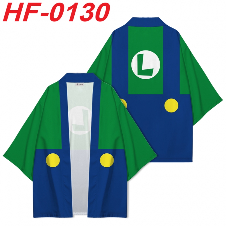 Super Mario Anime digital printed French velvet kimono top from S to 4XL  HF-0130