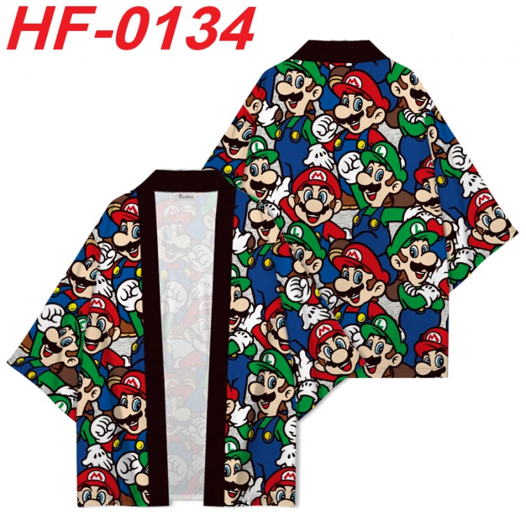 Super Mario Anime digital printed French velvet kimono top from S to 4XL  HF-0134