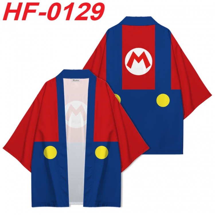 Super Mario Anime digital printed French velvet kimono top from S to 4XL HF-0129