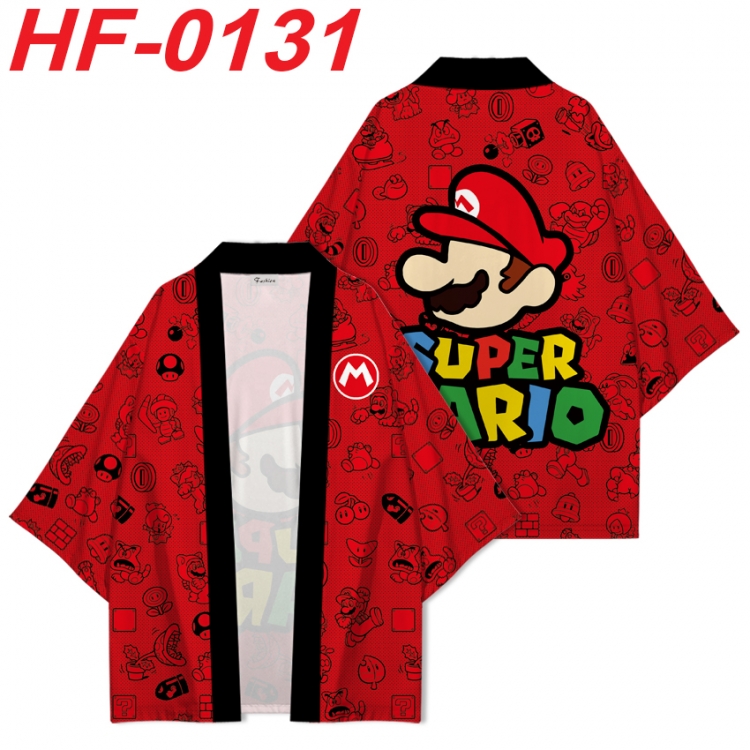 Super Mario Anime digital printed French velvet kimono top from S to 4XL HF-0131
