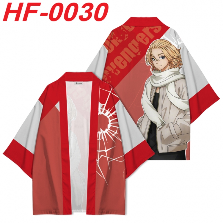 Tokyo Revengers Anime digital printed French velvet kimono top from S to 4XL HF-0030