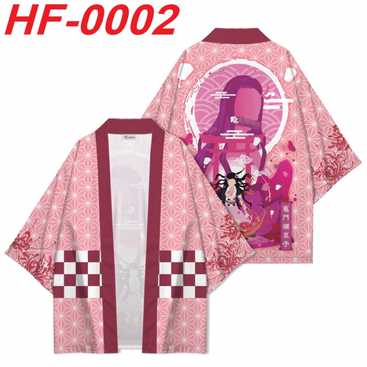 Demon Slayer Kimets Anime digital printed French velvet kimono top from S to 4XL  HF-0002