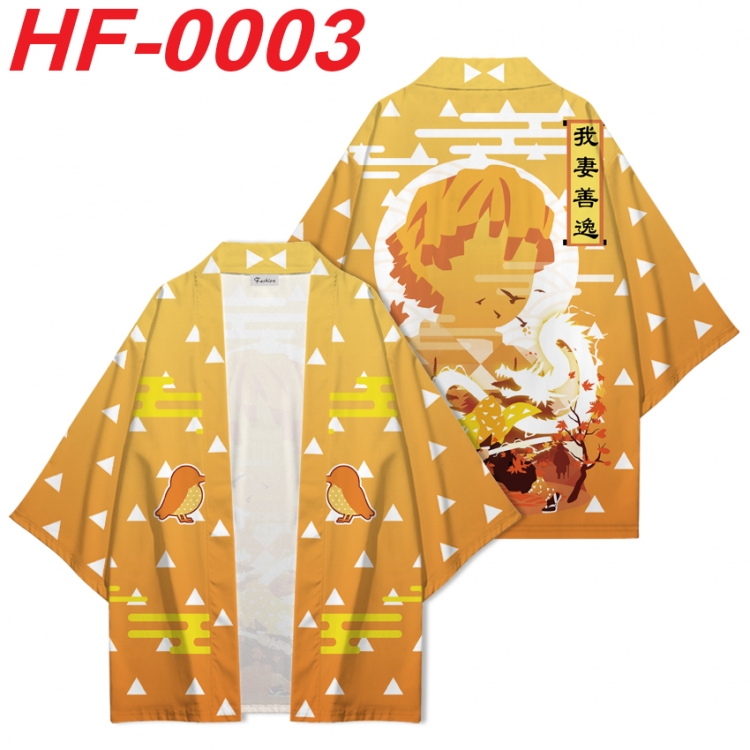 Demon Slayer Kimets Anime digital printed French velvet kimono top from S to 4XL  HF-0003