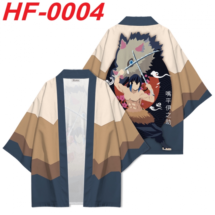 Demon Slayer Kimets Anime digital printed French velvet kimono top from S to 4XL   HF-0004