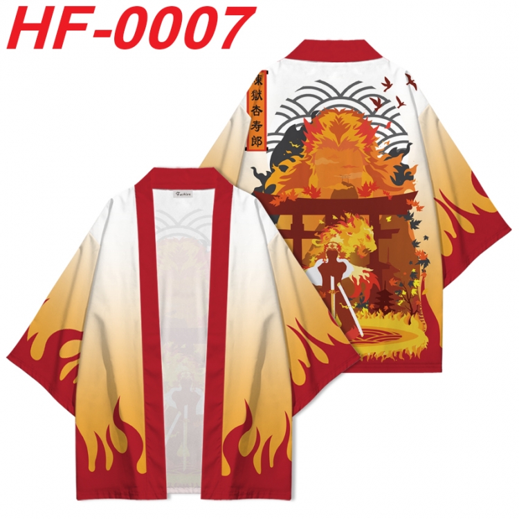 Demon Slayer Kimets Anime digital printed French velvet kimono top from S to 4XL HF-0007