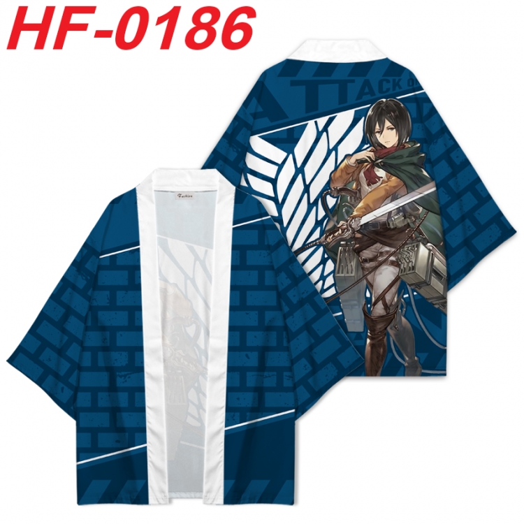 Shingeki no Kyojin Anime digital printed French velvet kimono top from S to 4XL HF-0186