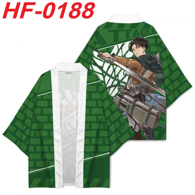 Shingeki no Kyojin Anime digital printed French velvet kimono top from S to 4XL  HF-0188