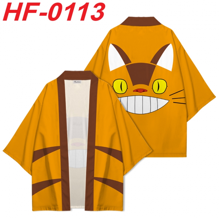 TOTORO Anime digital printed French velvet kimono top from S to 4XL HF-0113