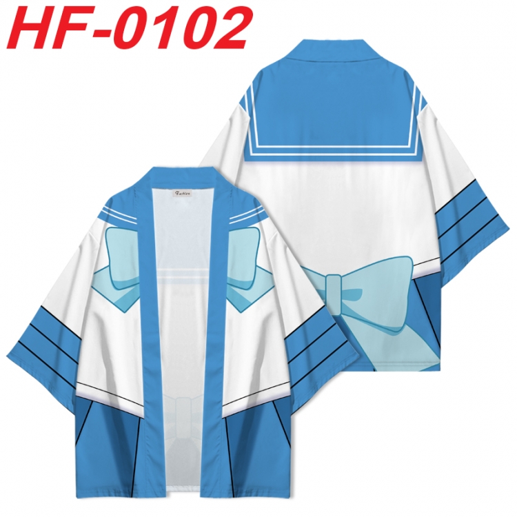 sailormoon Anime digital printed French velvet kimono top from S to 4XL HF-0102