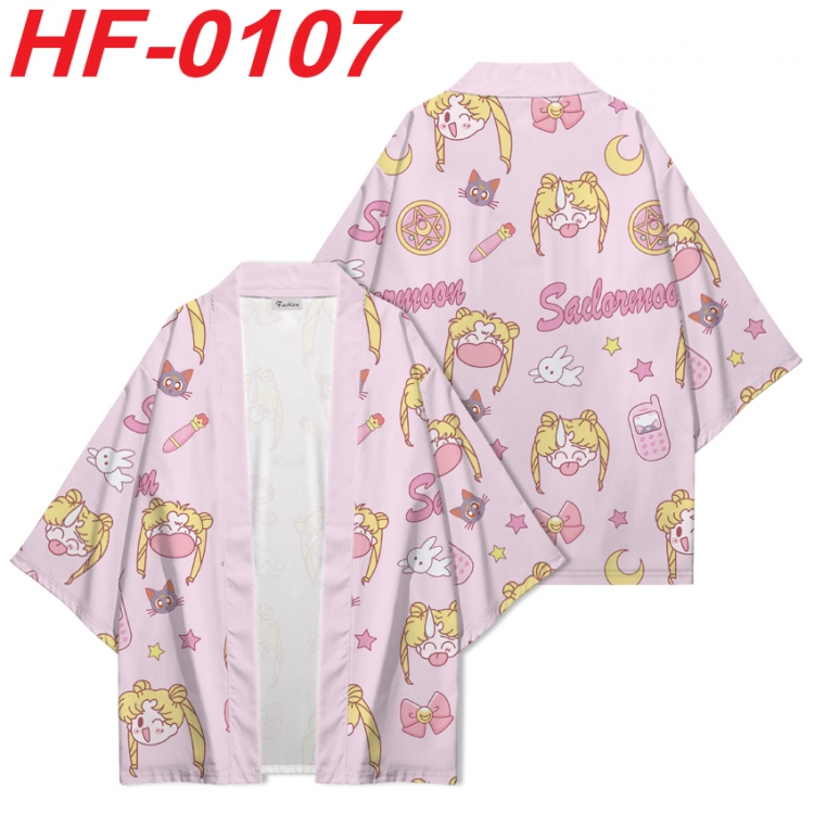 sailormoon Anime digital printed French velvet kimono top from S to 4XL HF-0107