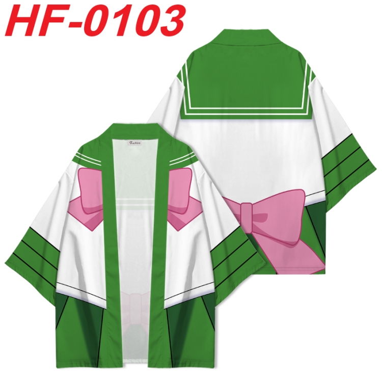 sailormoon Anime digital printed French velvet kimono top from S to 4XL  HF-0103