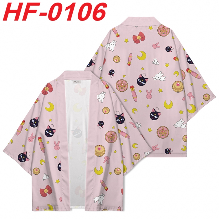 sailormoon Anime digital printed French velvet kimono top from S to 4XL HF-0106