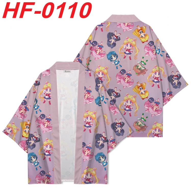 sailormoon Anime digital printed French velvet kimono top from S to 4XL HF-0110
