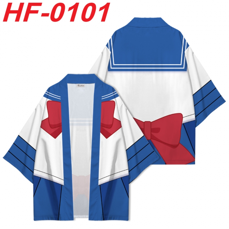 sailormoon Anime digital printed French velvet kimono top from S to 4XL HF-0101