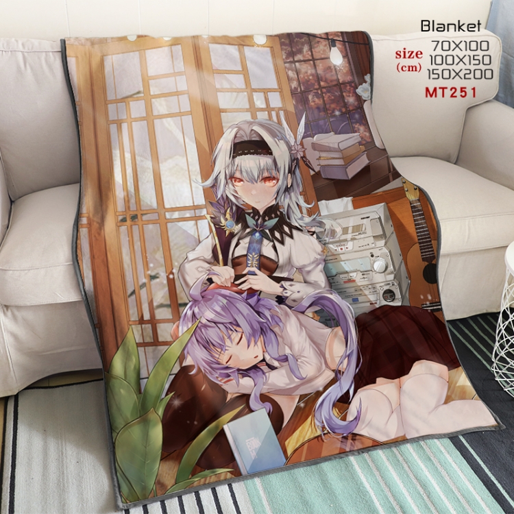 Genshin Impact Anime oversized mink flannel blanket 150X200CM customizable MT251