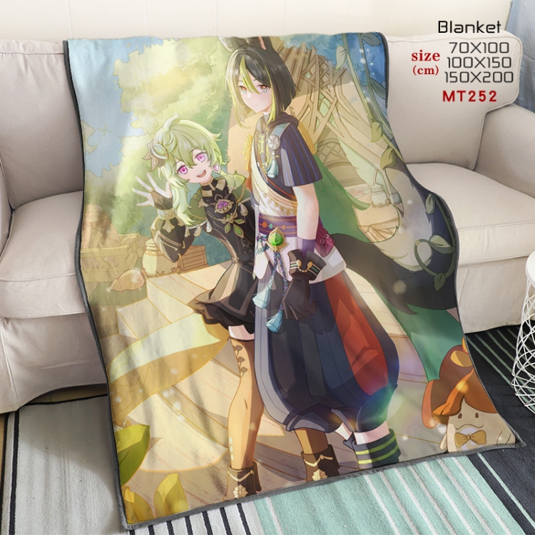 Genshin Impact Anime oversized mink flannel blanket 150X200CM customizable MT252