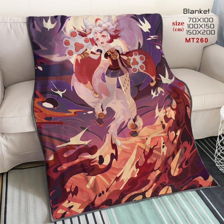 Mountain and Sea Mirror Flower Anime oversized mink flannel blanket 150X200CM customizable