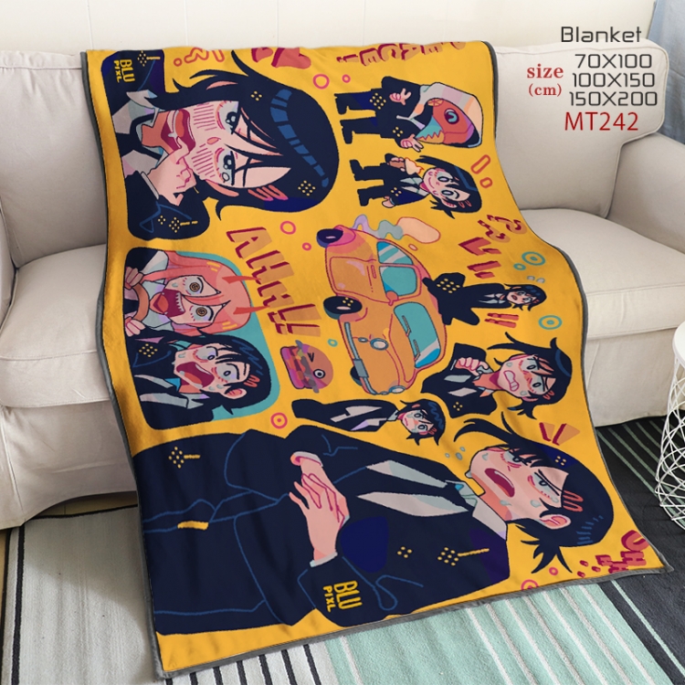 Chainsawman Anime oversized mink flannel blanket 150X200CM customizable