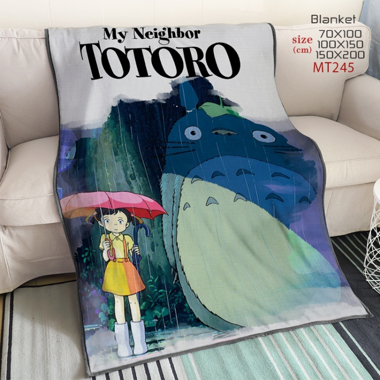 TOTORO Anime oversized mink flannel blanket 150X200CM customizable