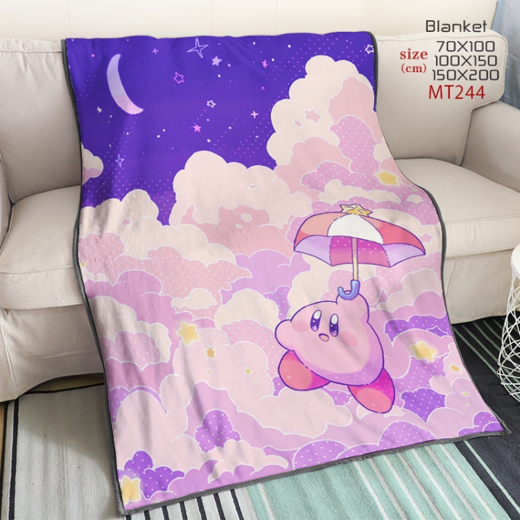 Kirby Anime oversized mink flannel blanket 150X200CM customizable