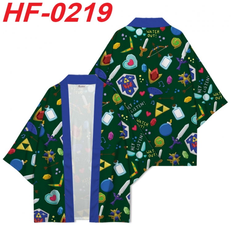 The Legend of Zelda Anime digital printed French velvet kimono top from S to 4XL HF-0219
