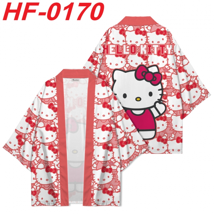 sanrio Anime digital printed French velvet kimono top from S to 4XL HF-0170