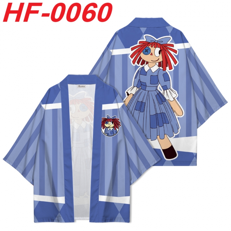 The Amazing Digital Circus Anime digital printed French velvet kimono top from S to 4XL HF-0060