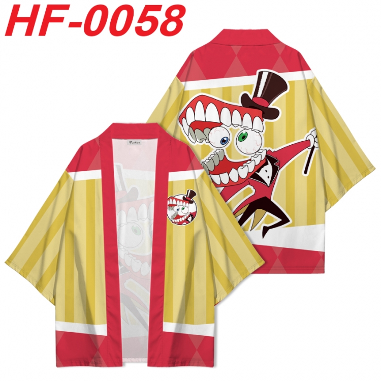 The Amazing Digital Circus Anime digital printed French velvet kimono top from S to 4XL HF-0058