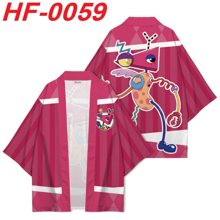 The Amazing Digital Circus Anime digital printed French velvet kimono top from S to 4XL HF-0059