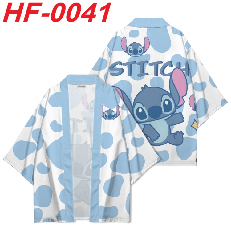 Lilo & Stitch Anime digital printed French velvet kimono top from S to 4XL