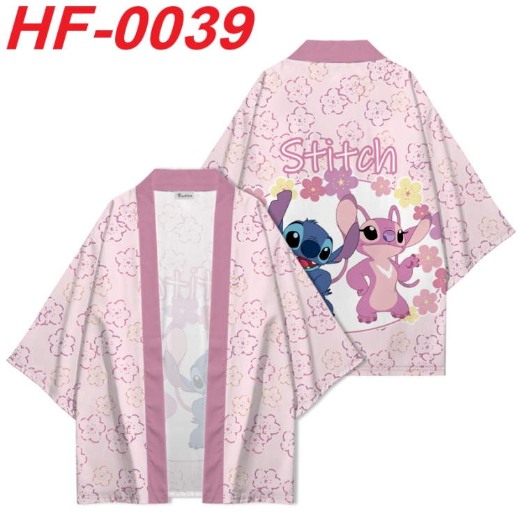 Lilo & Stitch Anime digital printed French velvet kimono top from S to 4XL
