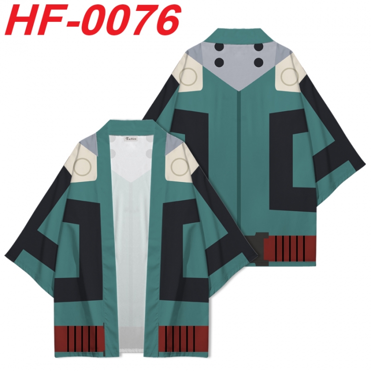My Hero Academia Anime digital printed French velvet kimono top from S to 4XL HF-0076