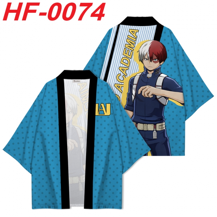 My Hero Academia Anime digital printed French velvet kimono top from S to 4XL  HF-0074