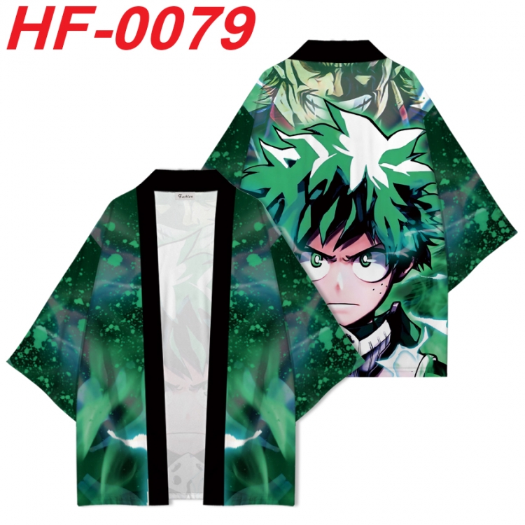 My Hero Academia Anime digital printed French velvet kimono top from S to 4XL  HF-0079