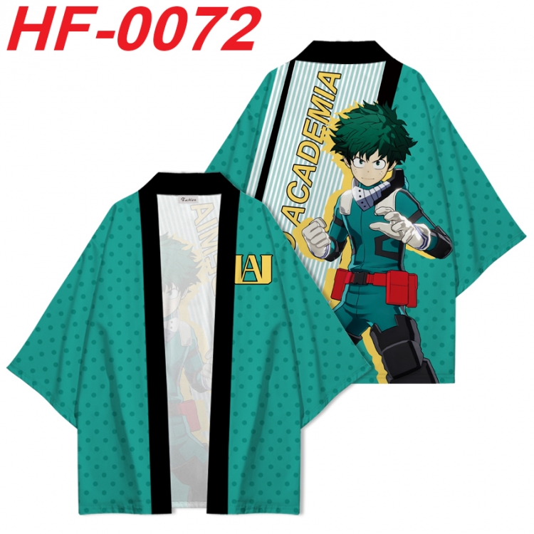 My Hero Academia Anime digital printed French velvet kimono top from S to 4XL HF-0072