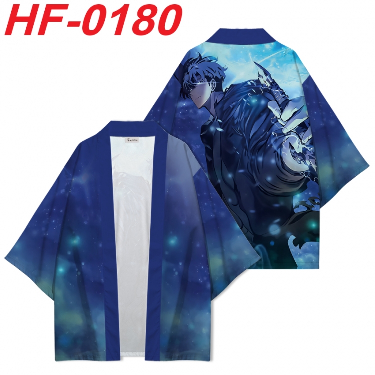 I upgraded alone Anime digital printed French velvet kimono top from S to 4XL HF-0180