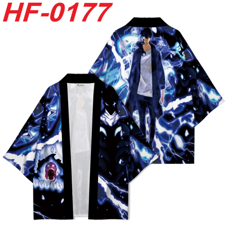 I upgraded alone Anime digital printed French velvet kimono top from S to 4XL HF-0177